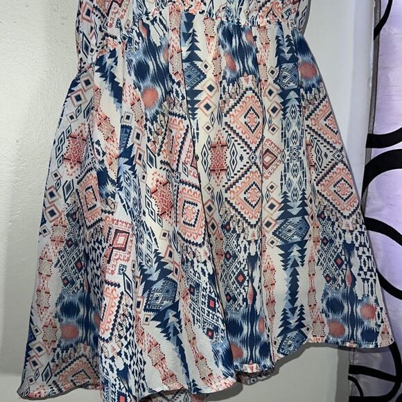 Semi sheer, southwestern, print halter style dress by Francesca’s - Picture 3 of 9